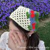 Pastoral Cute Cherry Knitted Triangle Scarf Headscarf Women's Hair Accessories Seaside Travel Bag Head Tied Hair Band