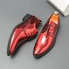 Мужские кожаные туфли с острым носком, стильные, красные зеркальные туфли, большой размер 46, социальная обувь, мужские zapatos de vestir hombre