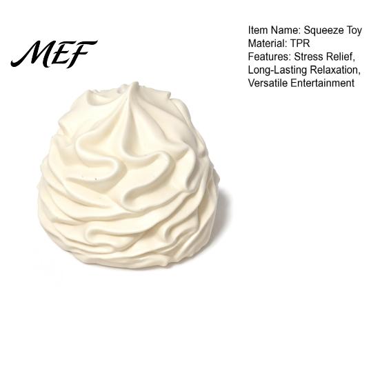 Safe Stress Relief Toy White Cream Squeeze Ball, Palm Kneading Toy, Soft Texture Decompression TPR Ball for Adults Kids, Fidget Anxiety Relaxation