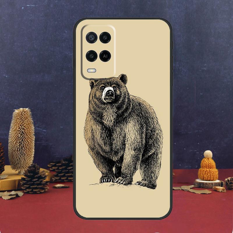 Cartoon Grizzly Bear Case For Oppo A94 A74 A54 A15 A17 A57 A6 A5 Pro A16 A76 A96 A40 A60 A80 A18 A38 A58 A78 A98