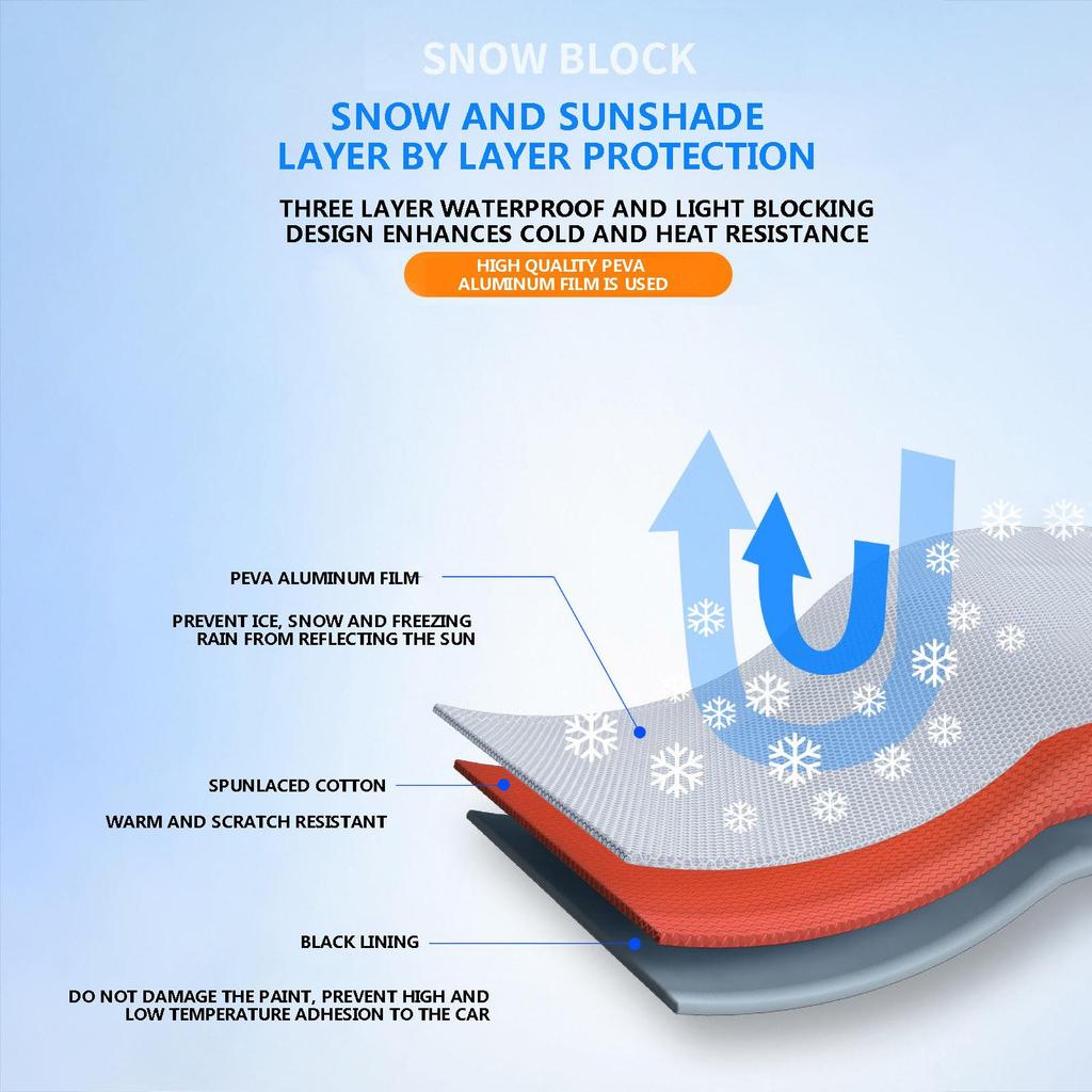 Подходит для снега, льда, солнца, мороза, 4-слойная защита, чехол для лобового стекла автомобиля