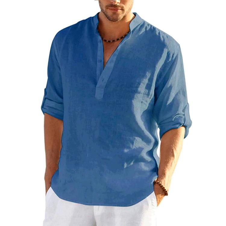 Men's Long Sleeve T-Shirt Solid Color Loose Casual Shirt Long Sleeve Shirt S-5XL