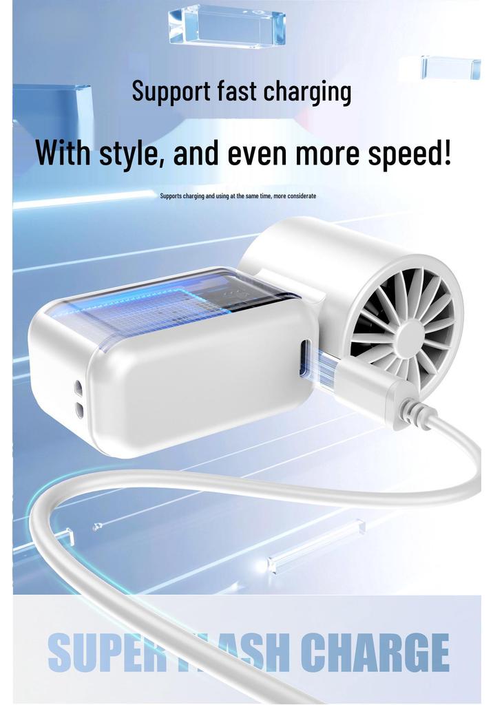 Portable USB High-Speed Turbine Fan - Compact Handheld Semiconductor Cooling Fan for Home Use