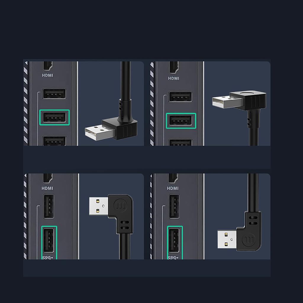 Удлинительный кабель USB USB2.0 Удлинительный шнур «папа-мама» для шасси/шкафов/панелей Удлинитель USB 90 градусов