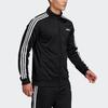 adidas Мужская спортивная куртка Essentials с 3 полосками, трикотажная, regular fit, на молнии, черная с белым DQ3070