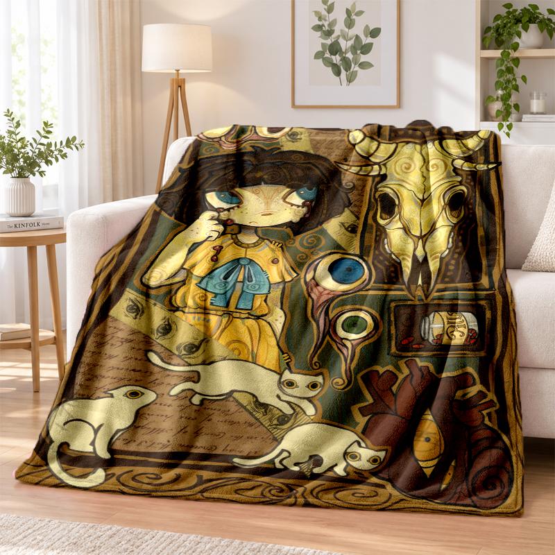 Fran Bow Flannel Throw Blanket Soft Warm Cozy For Sofa Bed Indoor Home Bedroom Use