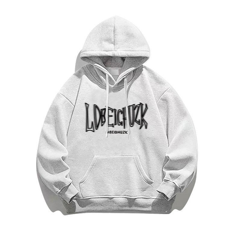 Мужская толстовка с флисовой подкладкой в американском ретро-стиле, Осень/Зима 2025, Тяжелая, Трендовая верхняя одежда.