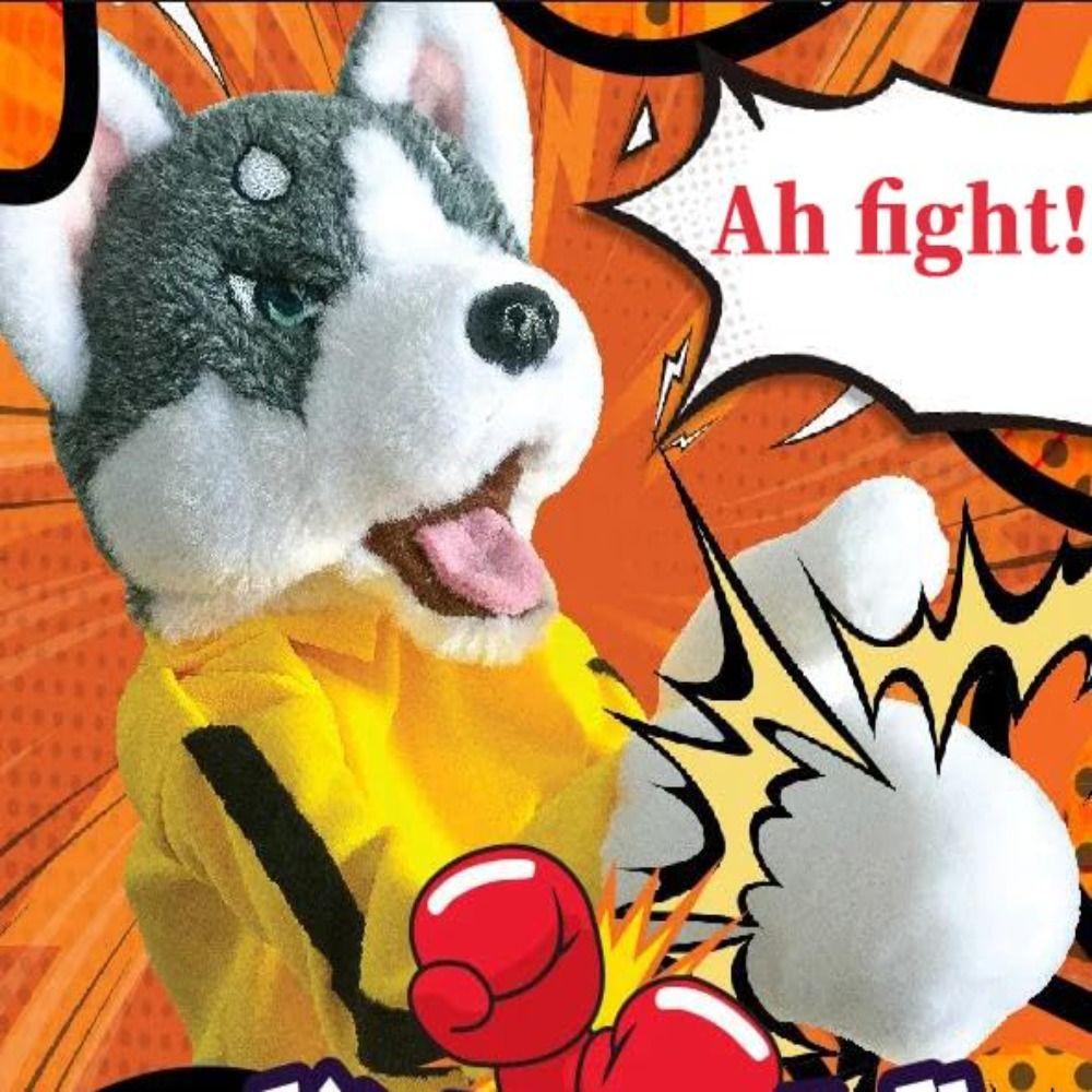 1/2Pcs Plush Husky Vocal Hand Puppet with Sound Tricky Doll Funny Boxing Dog Doll