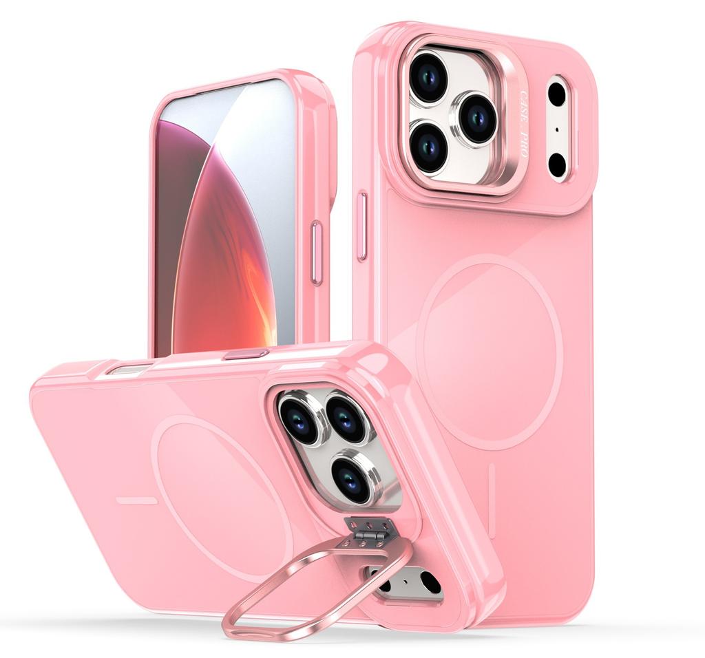 case for iphone 17 16 15 14 13 pro max Lens bracket protective cover magnetic Wireless Charging Shock Proof With Holder plain