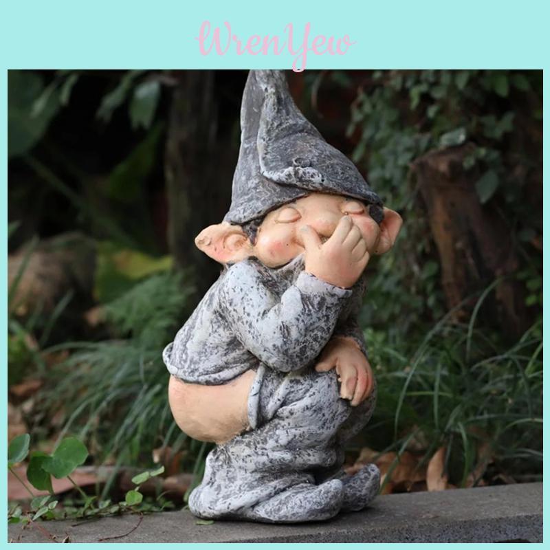 Unique Pooping Gnome Statue Garden Decor Elf Figurine Mold With Realistic And Humorous Features