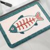 Kawaii Sea Turtle Bath Mat, Soft Flannel Non-Slip Floor Mat for Bathroom Shower, Ocean Decor Carpet Home Decoration
