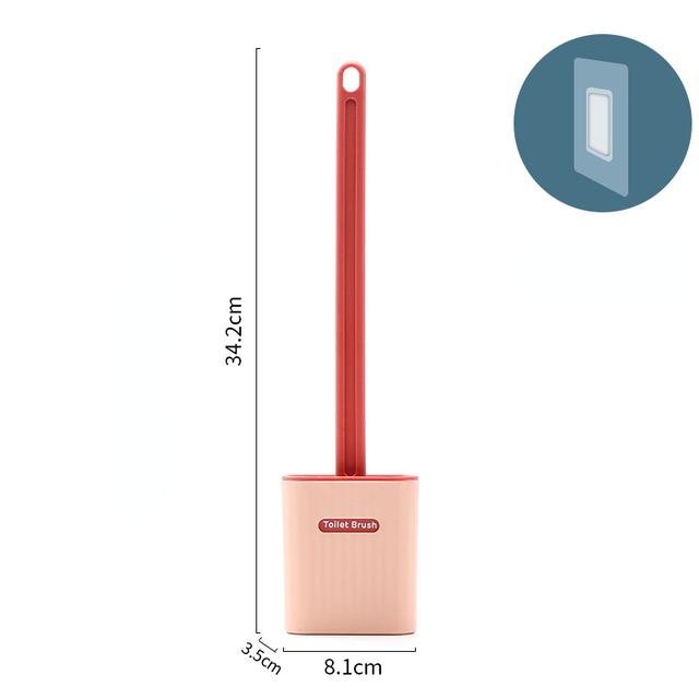 Силиконовая туалетная щетка Gap Brush с держателем Плоская головка Мягкая щетина Чистящие щетки с быстросохнущим кронштейном Инструмент для ванной комнаты
