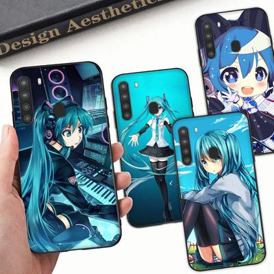 Чехол WD16 Hatsune Miku Black Sofe для Samsung Note 20 Lite S24 Ultra S23 A03 A05 A06 A11 A71 A15 A16 A13 A24 A25 A33 A52 A53 A50 M55 M35 Plus