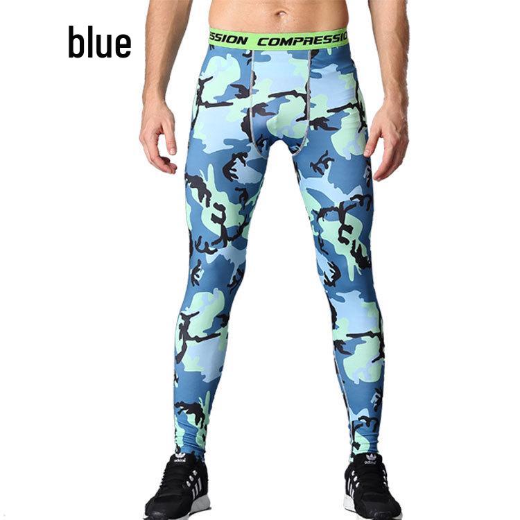 Мужские быстросохнущие компрессионные тайтсы для бега с камуфляжным принтом