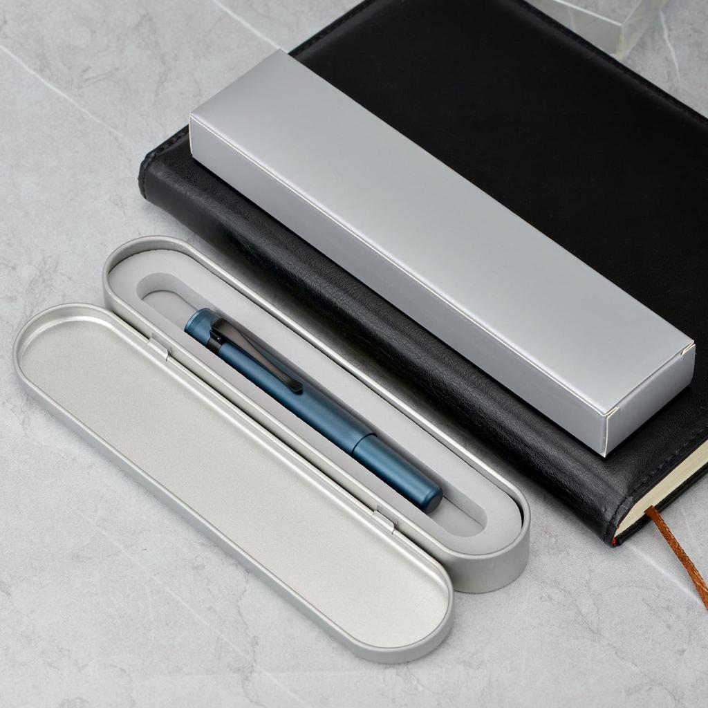 Hongdian M2 Mini Fountain Medium Soft Blue Slim Pocket Travel Pen Pen, Nib, Nib, Aluminum,