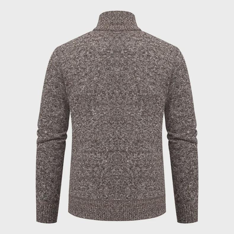 Men's Trendy Knitted Stand-Up Collar Sweater Cardigan - Autumn/Winter Warmth