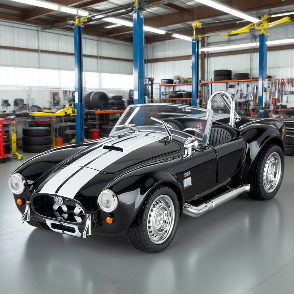 1/22 Ford Shelby Cobra 427 S/C Модель автомобиля из сплава Звук и свет Инерционный Детская игрушка Коллекционные предметы Подарок на день рождения