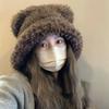 Зимняя шапка для защиты ушей Модная шапка-бини с медведем Новая плюшевая шапка-ушанка