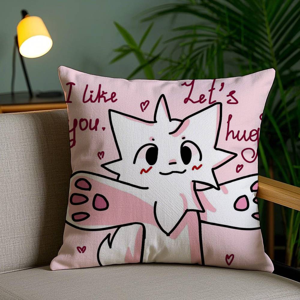 B-Boykisser Глупый Кот Милая Наволочка Защита от пылевых клещей Невидимая молния Диван Кровать