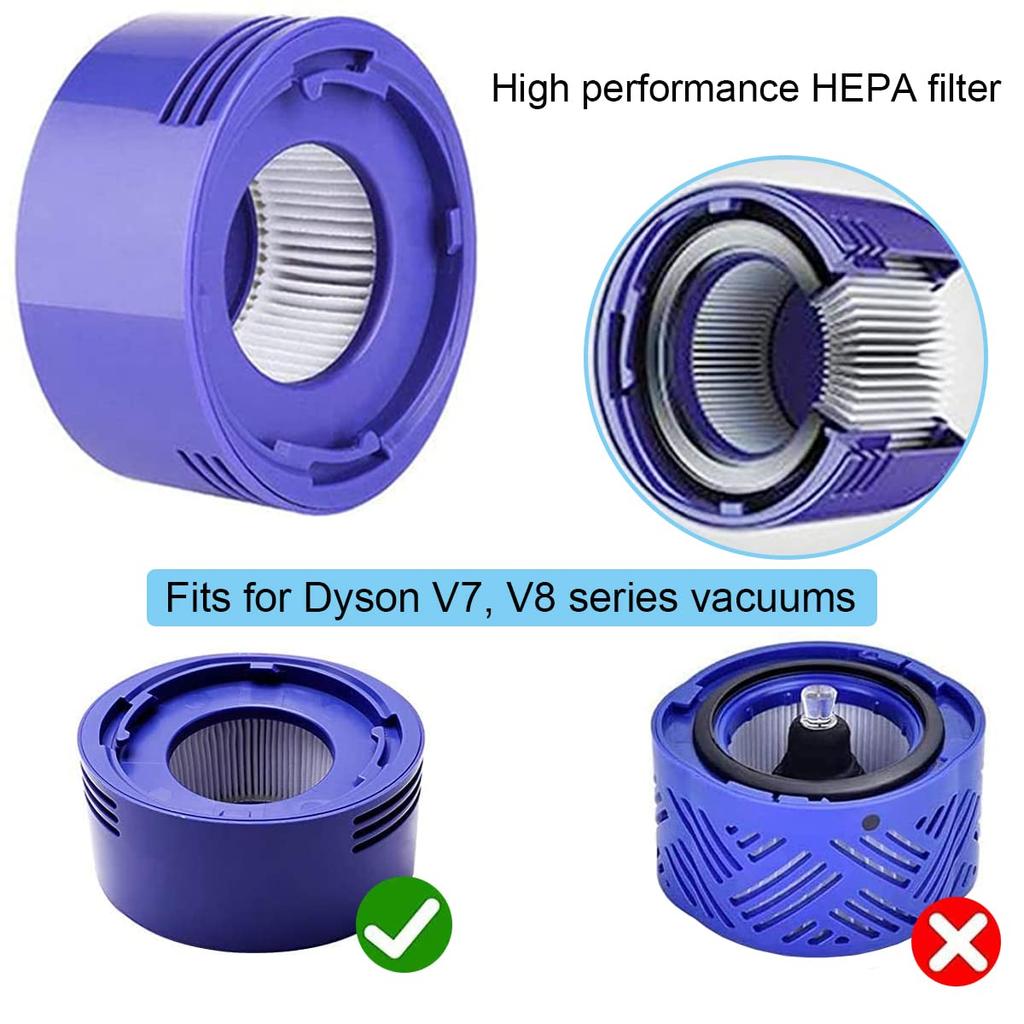 Фильтр EATBALE, совместимый с роботом-пылесосом Dyson V7 V8 x 2 Задний фильтр x 1 Задняя крышка двигателя Фильтр Hepa post x 1 Чистящая щетка x 1