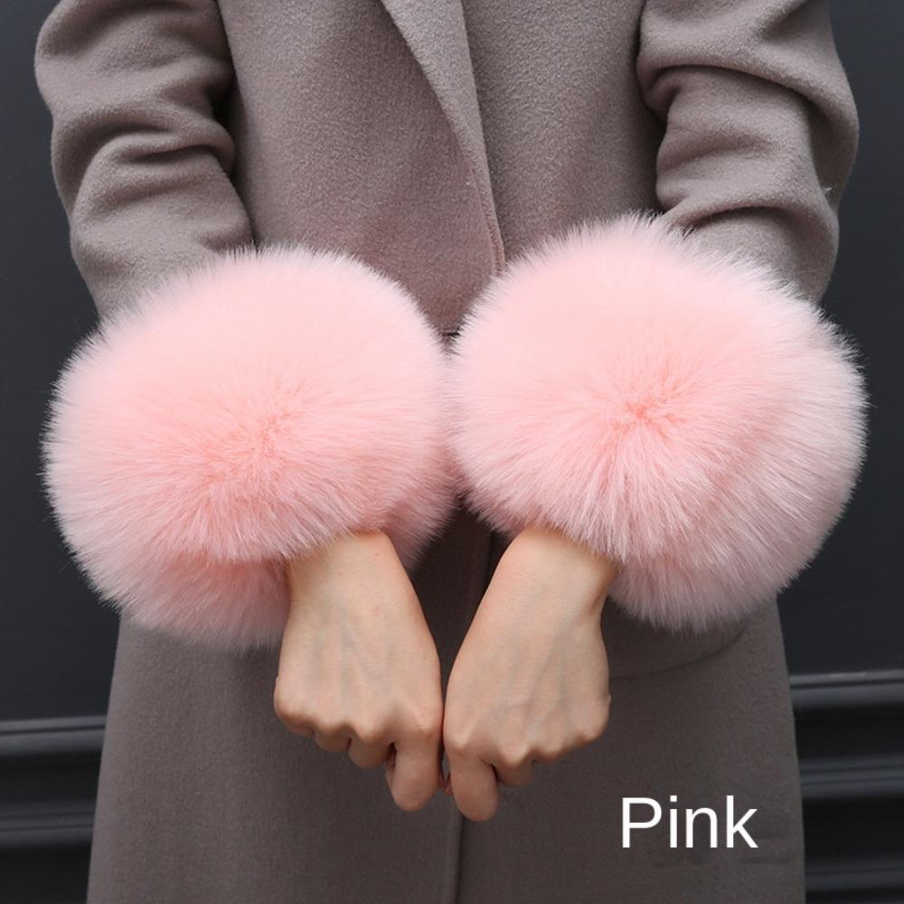 Band Gloves Women Plush Cuff Oversleeve Hand Wrist Warmer Cuff Winter Sleeves Windproof Gloves