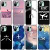 Aircraft Airplane Fly Case For Xiaomi Mi 11 Lite NE 11i 10T 11T Pro A2 A3 Lite POCO F3 M3 M4 C31 X3 Pro NFC GT Black Soft Cover