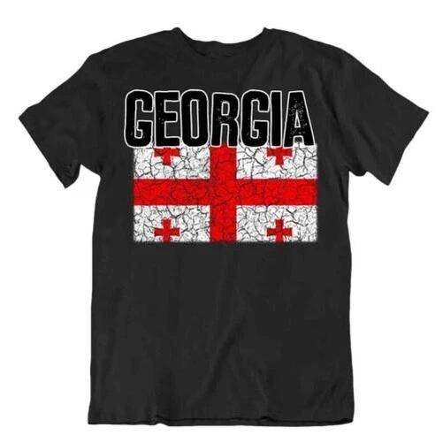 Flag T-Shirt Georgia Fashion Country Souvenir Gift Tee Pride logo
