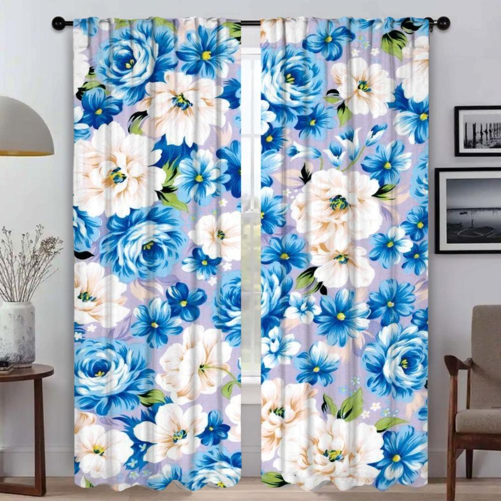 Curtains for Living Room Curtain for Room 2 Panel Beauty Flowers Home Interior Curtains Shades Partition Halloween Decoration