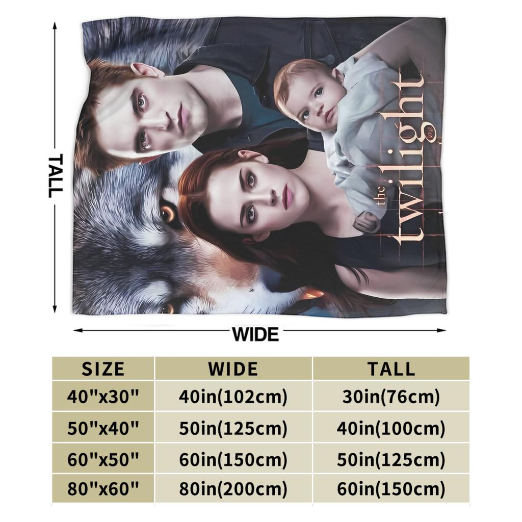 3D The Twilight Saga Edward Bella Super Warm Blanket  Travel Office Plush Throw Blanket Flannel Bedspread Sofa Bed Cover