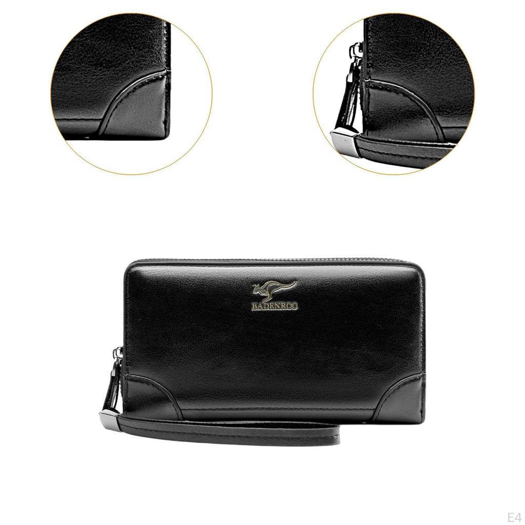 Мужская сумка-клатч, органайзер для карт, длинный кошелек, модный повседневный, из искусственной кожи