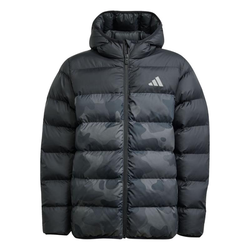 adidas Водонепроницаемая утепленная куртка с капюшоном и камуфляжным принтом для детей старшего возраста