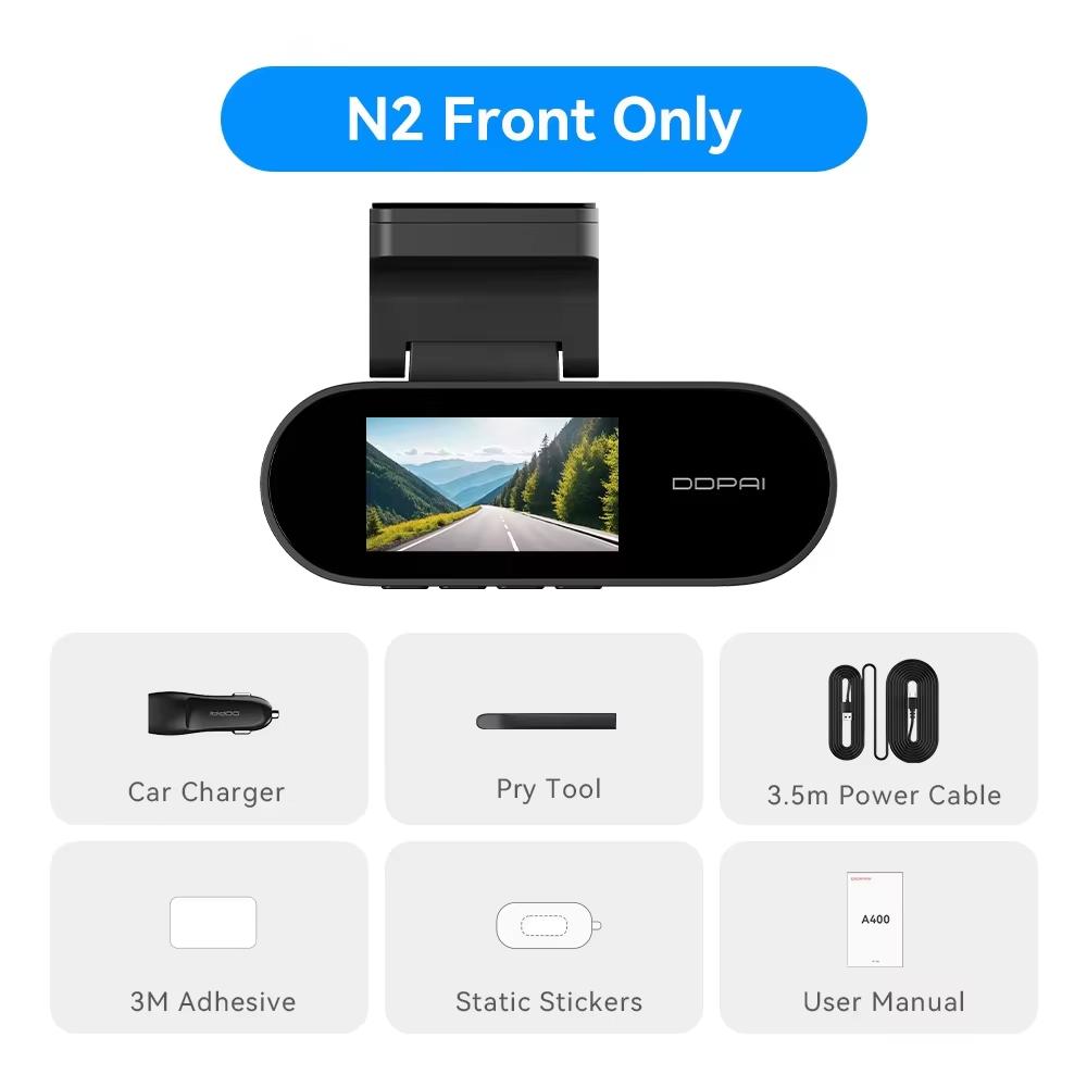 DDPAI N2 Dash Cam 2K Night Vision 24H Parking Monitor ADAS WiFi APP Control Car DVR Car Camera