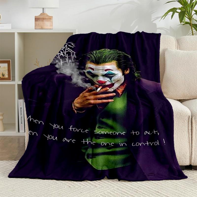 1PC Jo-ker's Masked Faces Flannel Blanket Gift, Suitable for Both Men And Women, Soft Ideal for Beds And Sofa, Birthday Or Christmas Gift