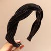 New Simple Wide Side Edge Fabric Hair Band Women Fashion Korean Retro Braided Headband Solid Knot Hoop Girls Hair Accessories