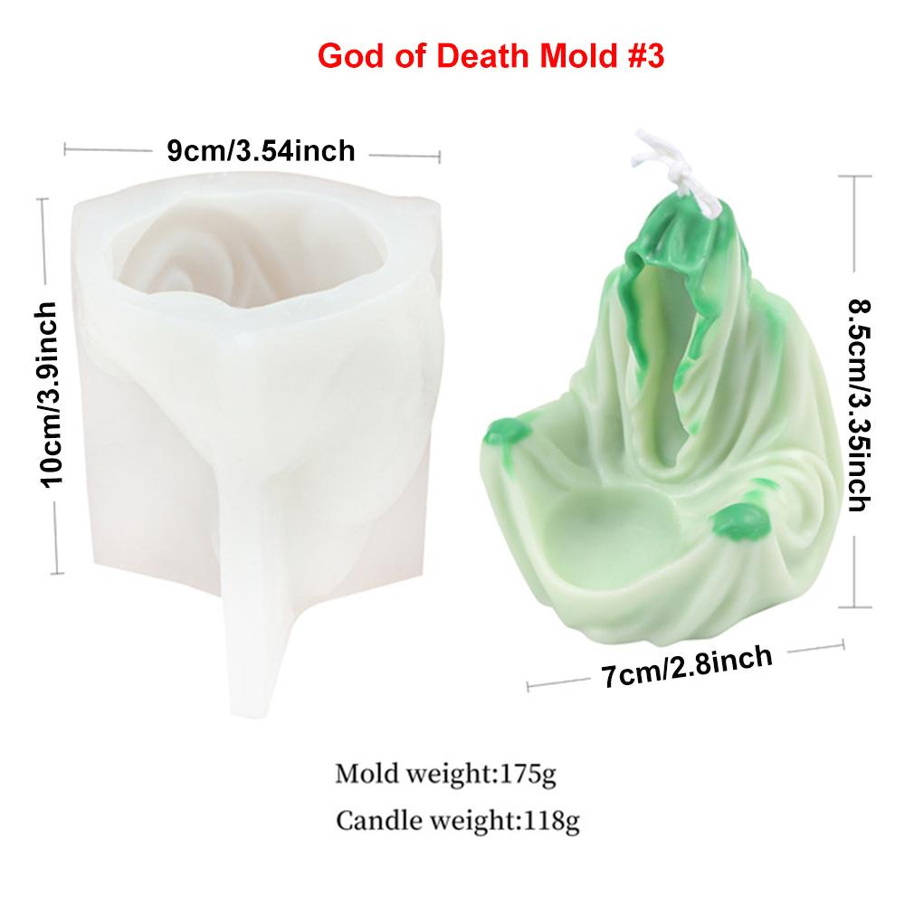 3D Форма для свечей из силикона 'Дьявольская летучая мышь Жнец' DIY Форма для изготовления из гипса 'Человек в черном Смерть' Жуткий Декор для дома Инструмент для литья из смолы