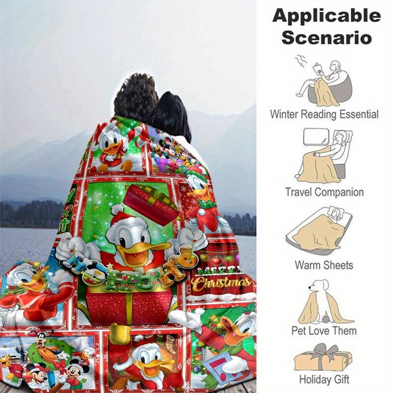 1pc. Disney Christmas Theme Blanket, Festive Home Decor, Office Throw, Outdoor Picnic Rug, Gift for Kids and Adults