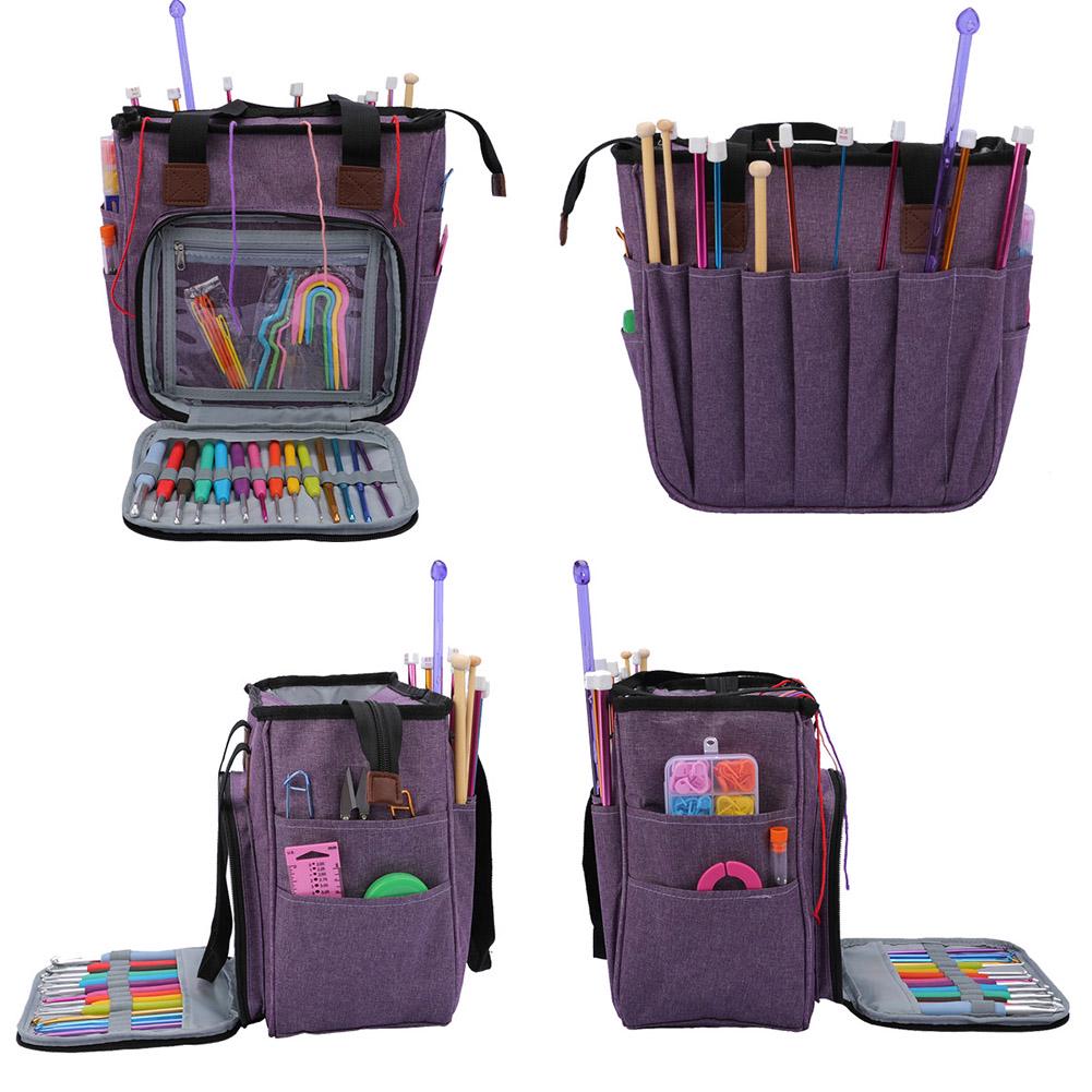 Портативная сумка для хранения вязаной пряжи, крючок для вязания, иглы, органайзер для шитья