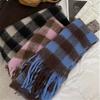 Cashmere Plaid Grid Scarf for Women Autumn Winter Thickened Warm Wrap Windproof Pashmina Scarves