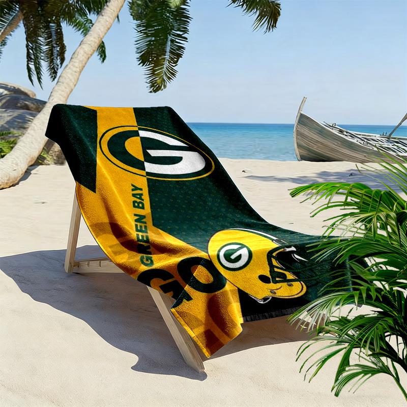 Пляжное полотенце с принтом Green Bay Packers, большое, мягкое, быстросохнущее, для пляжа, кемпинга, плавания