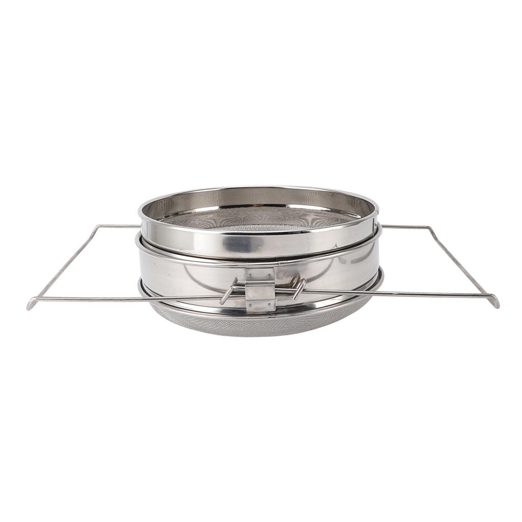 Stainless Steel Honey Strainer, Double Sieve Beekeeping Equipment, Mesh Filter Strainer for 5 Gallon Bucket with Up to 16.5 Inch Extendable Arms, Desi