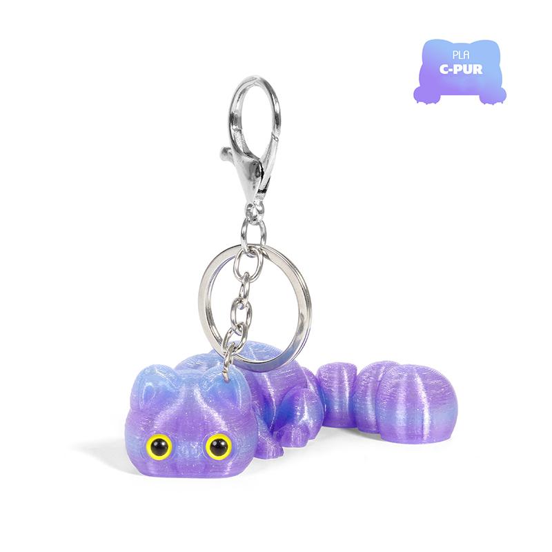 Ovly 3D-печатный милый кавайный брелок для ключей Lucky Kawaii Cat, подвижный брелок для сумки автомобиля, подарочный аксессуар, модель, фигурки, игрушки, подарок для детей, игрушки для снятия стресса