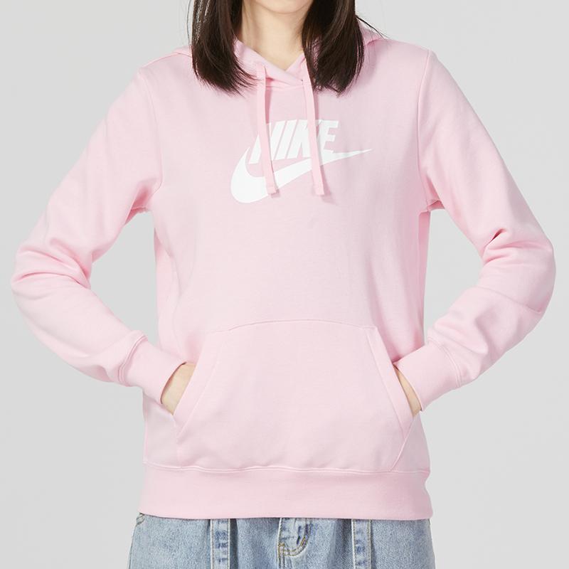 Nike Толстовки Женские Розовые С Капюшоном Средней Посадки Обычные DQ5776-690
