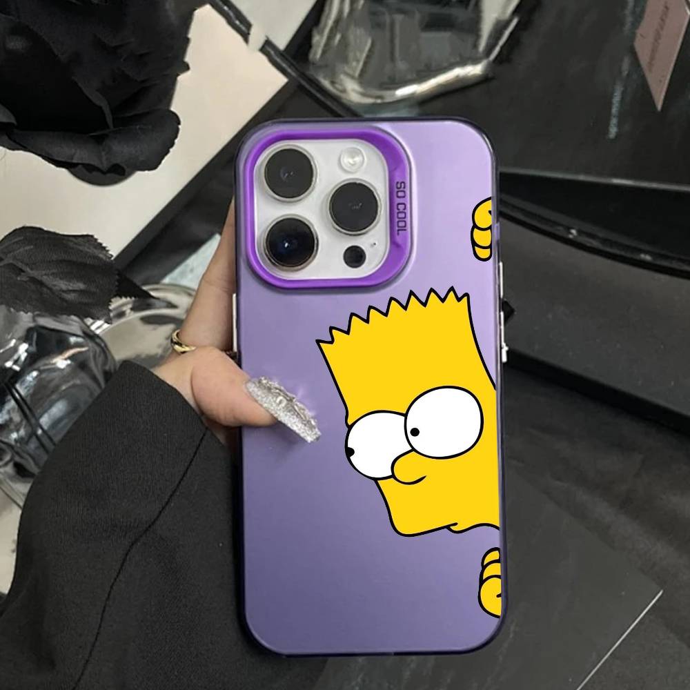 Чехол для телефона Anime T-The S-Simpsons-s для IPhone 16 17 15 14 12 13 Pro Max Белый цвет Ударопрочный чехол