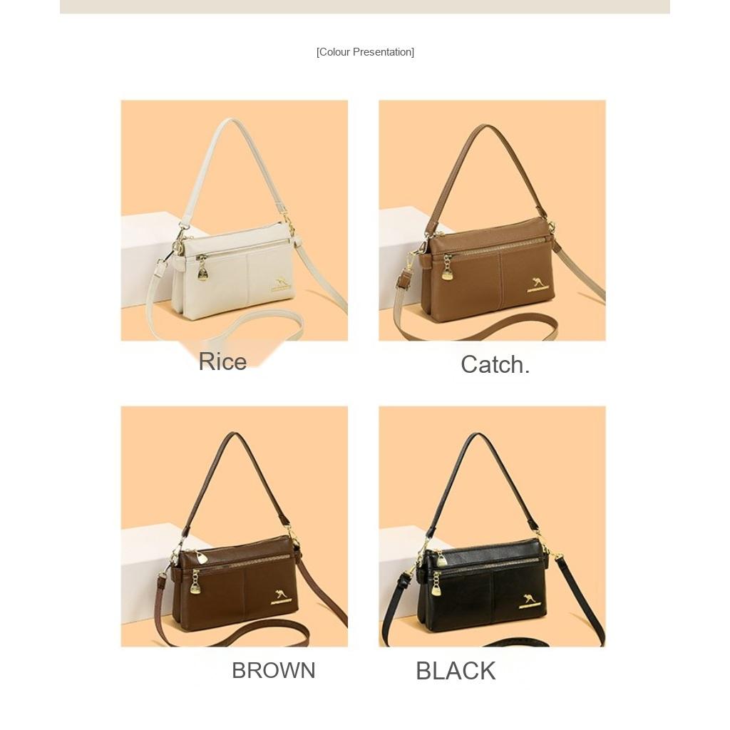 Xeie Thuk Crossbody Bag Unisex PU Leather Multi Compartment Daily Commute