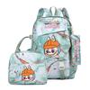 3Pcs/set Cute Printed Backpack Lunch Bag Pencil Case Teen Child Girl Kid Schoolbag Student Bookbag Knapsack Women Travel Bag Gift