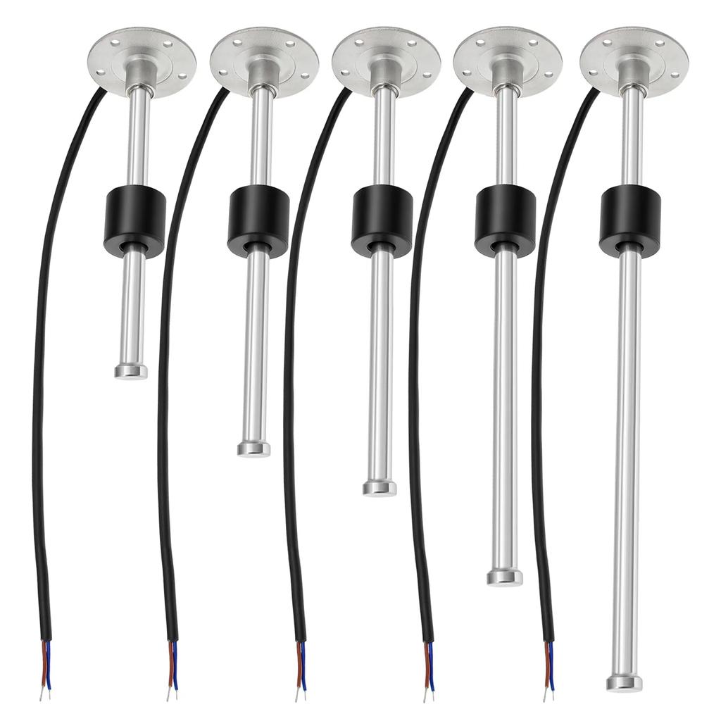 0-190 Ohm 2" 52MM Fuel Level Gauge with Alarm+Stainless Steel Fuel Level Sensor 100-600mm for Gasoline Diesel Boat Car 12V24V