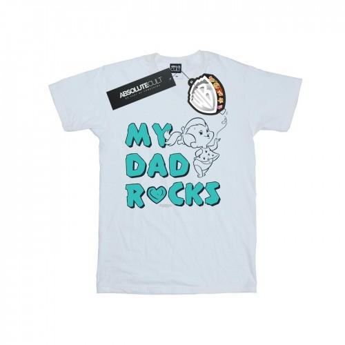 The Flintstones Womens/Ladies Pebbles My Dad Rocks Cotton Boyfriend T-Shirt