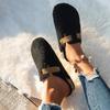 Fashion Women Slippers Mules Fur Women Shoes Winter New Buckle Flats Platform Walking Plush Ladies Slides Casual Warm Indoor Boots Women