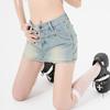 Уникальная классическая универсальная молодежная тонкая юбка-полуториана с высокой талией, короткая юбка-трапеция, брюки, женская летняя модная джинсовая короткая юбка