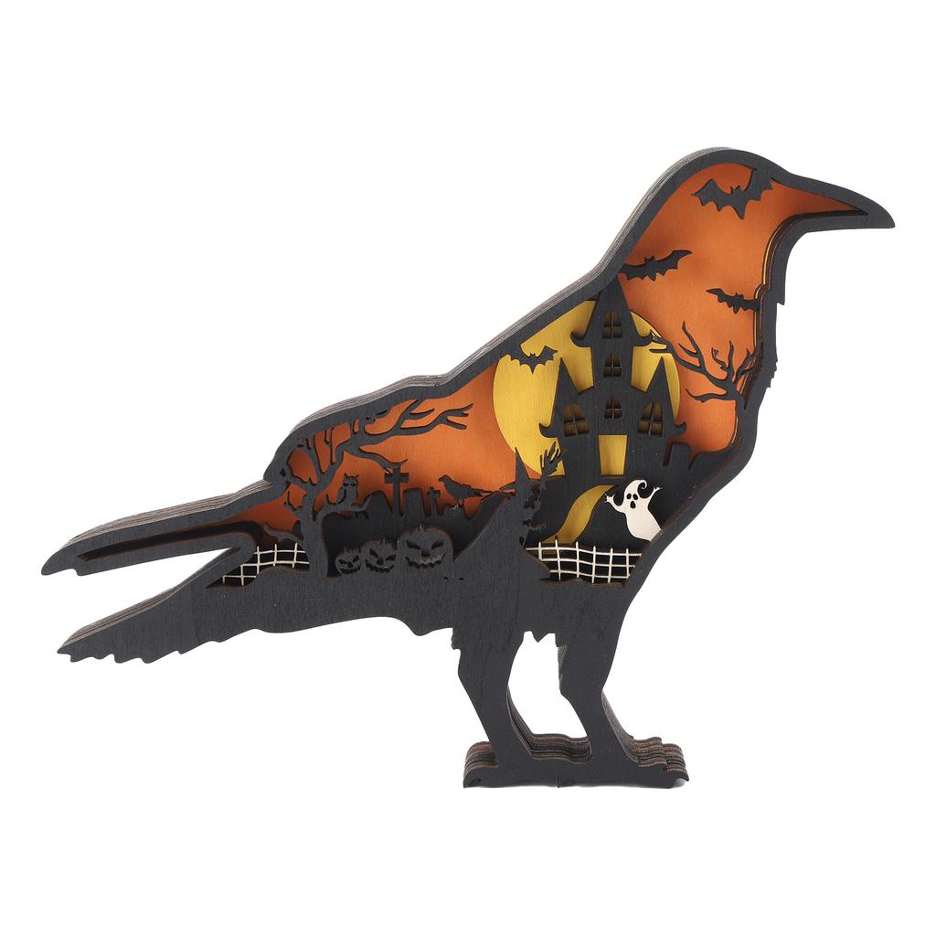 3D Woodcarving Ornament Boxwood Multilayer Handicraft Hollow Animal Desktop Decoration for Halloween